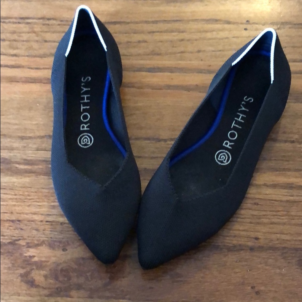 Rothy’s Black Pointed Toe Flats